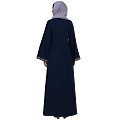 Firdaus Pintuck embroidery abaya-Teal